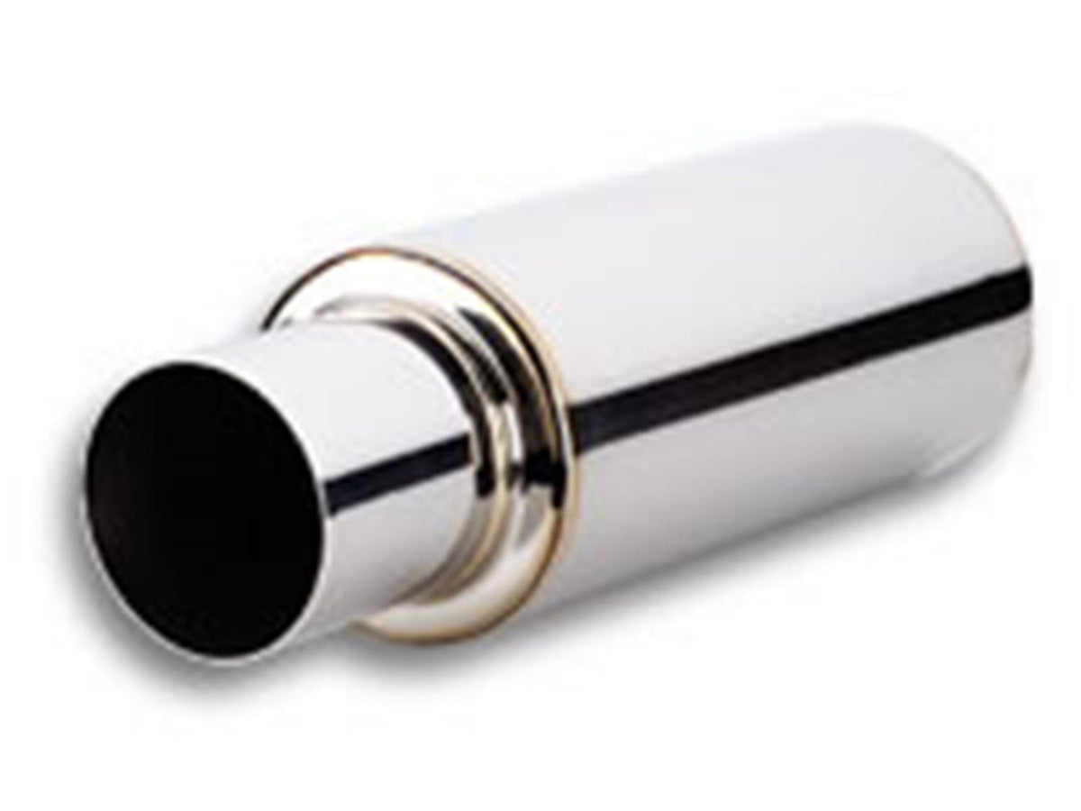 Vibrant Performance 1059 TPV TURBO Muffler w/ 4 inch Round Straight Cut Tip (3 inch inlet - 23 inch long)