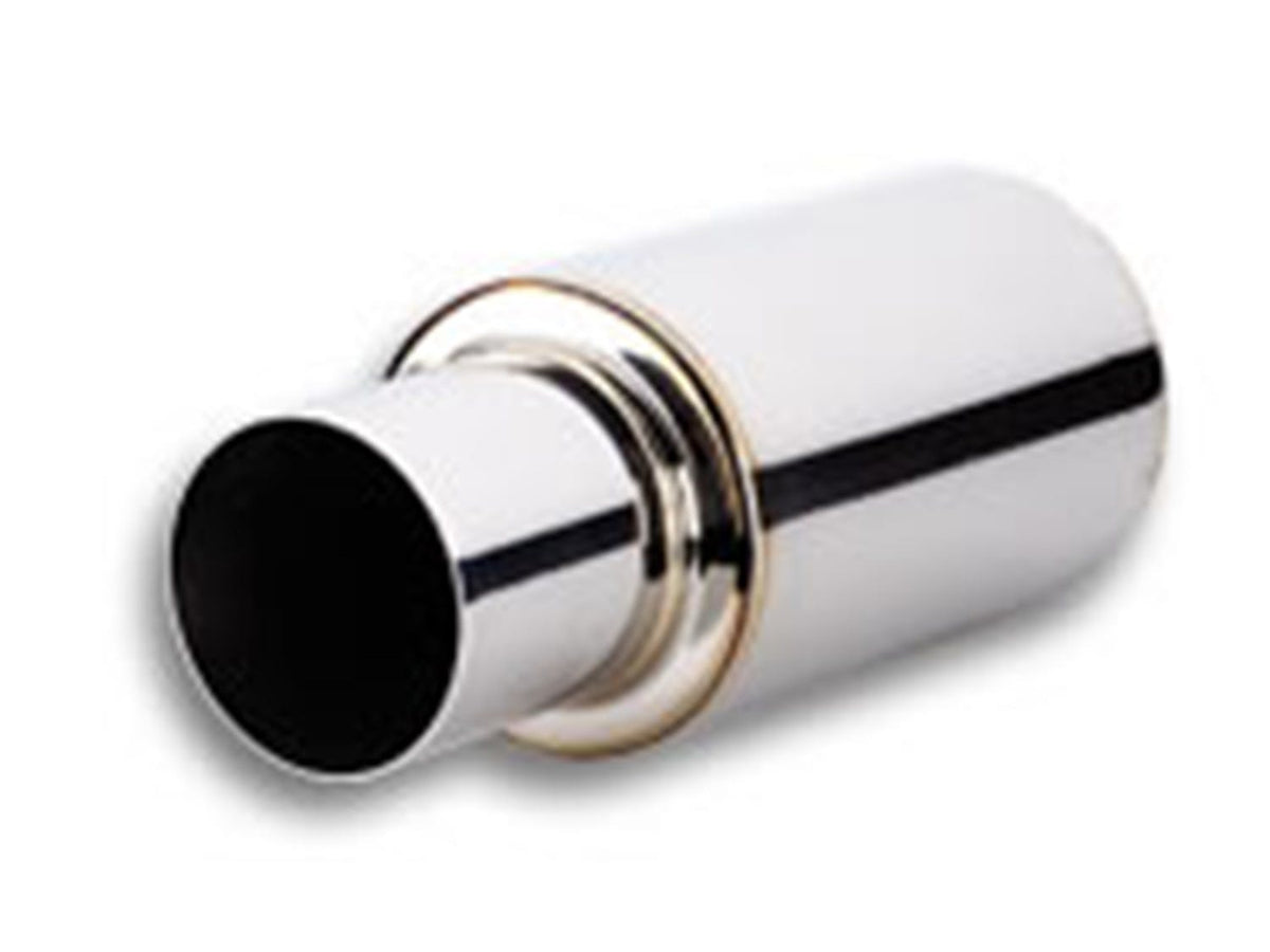 Vibrant Performance 1062 TPV TURBO Muffler w/ 4 inch Round Straight Cut Tip (3 inch inlet - 17 inch long)