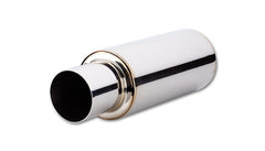 Vibrant Performance 1091 TPV TURBO Muffler w/ 4 inch Round Straight Cut Tip (4 inch inlet - 23 inch long)