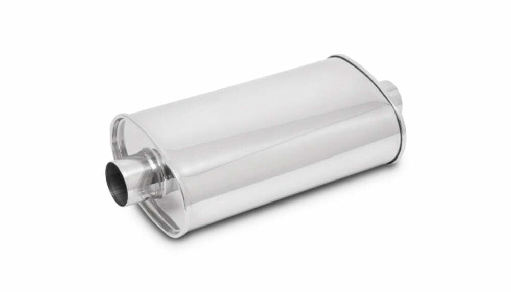 Vibrant Performance - 1100- STREETPOWER Oval Muffler, 2.00 in inlet/outlet (Center-Center)