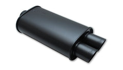 Vibrant Performance 1148 Flat Black Oval Muffler with Dual Tips (2.5 inch inlet)