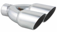 Vibrant Performance 1333 2.5. inch ID Dual 3.5 inch Round Stainless Steel Tips (Single Wall, Angle Cut)
