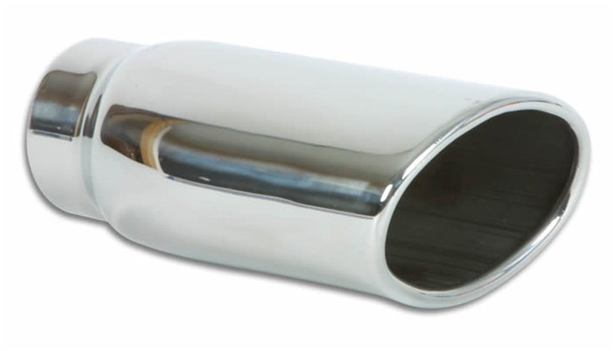 Vibrant Performance 1406 4.5 inch x 3 inch Oval Stainless Steel Tip (Single Wall, Angle Cut)