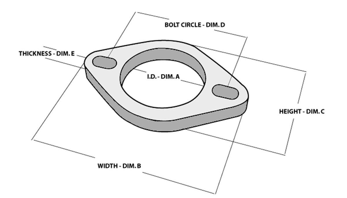 Vibrant Performance 1472S 2-Bolt Stainless Steel Flange (2.5 inch I.D.) - Single Flange, Retail Packed