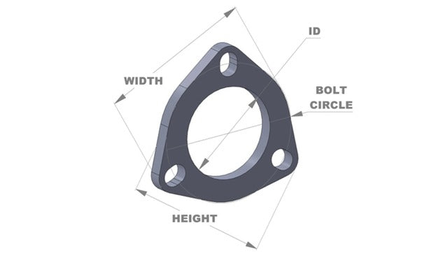 Vibrant Performance 1482 3-Bolt Stainless Steel Flanges (2.5 inch I.D.) - Box of 5 Flanges