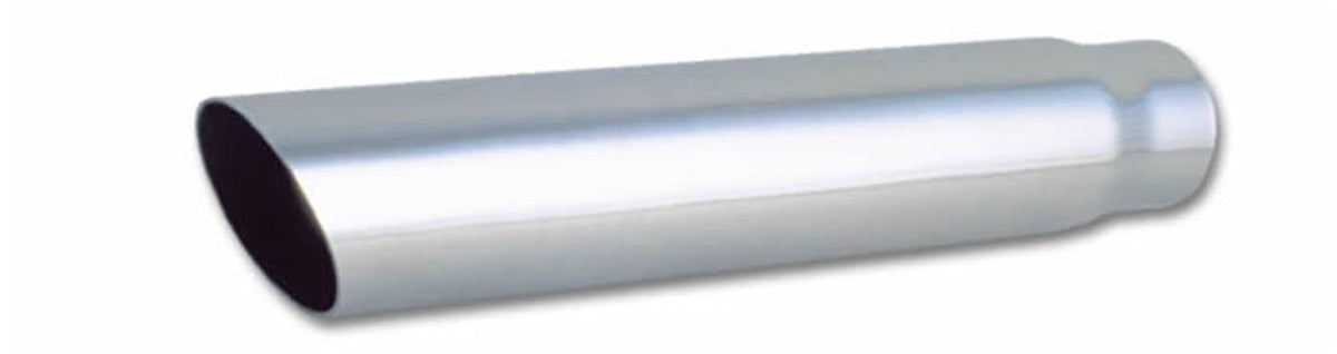 Vibrant Performance 1551 3 inch Round Stainless Steel Tip (Single Wall, Angle Cut) - 2.5 inch inlet, 18 inch Long