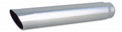 Vibrant Performance 1555 4 inch Round Stainless Steel Tip (Single Wall, Angle Cut) - 2.5 inch inlet, 20 inch Long