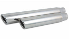 Vibrant Performance 1583 4 inch Round Stainless Steel Tip (Single Wall, Angle Cut) - 2.5 inch inlet, 18 inch Long