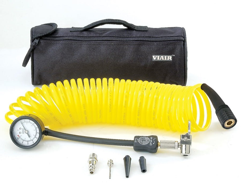 VIAIR 00025 5 in 1 Deflator/Inflator  25 Ft. Coil Hose  100 psi Inline Gauge  Bag