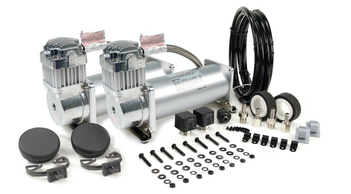 VIAIR 45012 Dual Silver 450C Value Pack 450C/2  110/145 P. Switch  40 Amp Relay/2