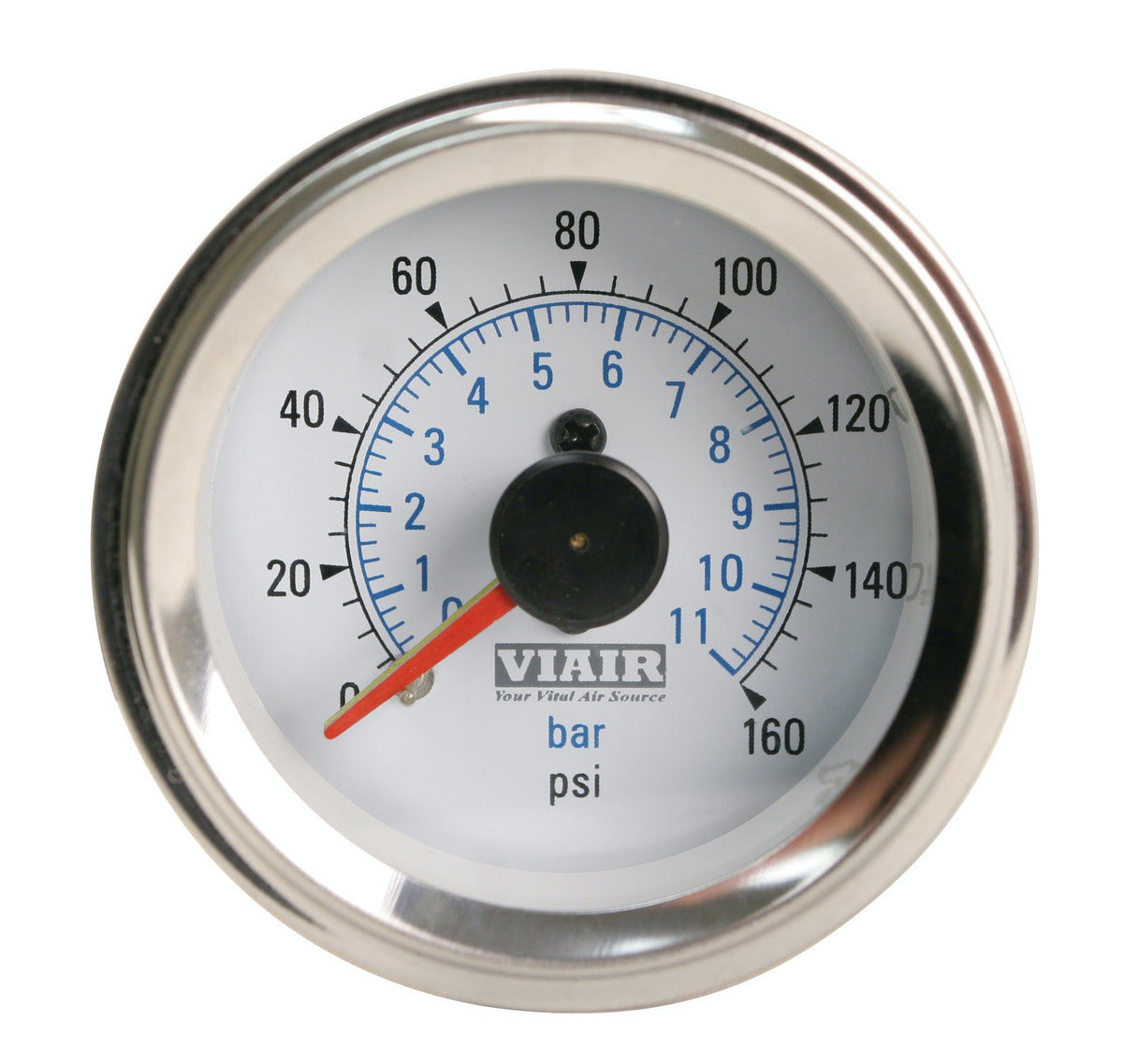 VIAIR 90083 2in Dual Needle Gauge White Face  Illuminated  160 PSI