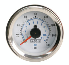 VIAIR 90083 2in Dual Needle Gauge White Face  Illuminated  160 PSI