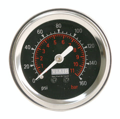 VIAIR 90088 2in Single Needle Gauge Black Face  Illuminated  160 PSI