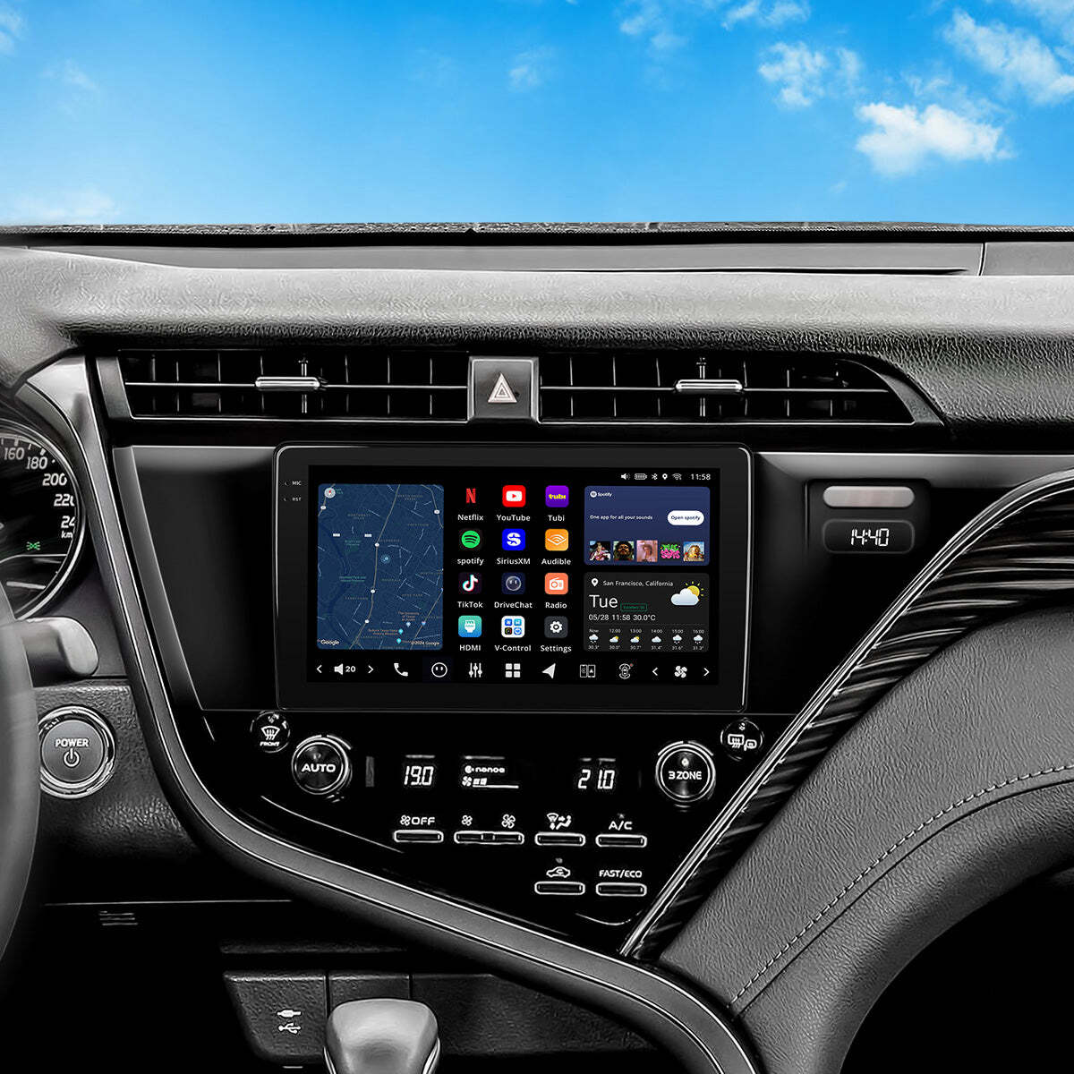 VINLAND VISION 10" Custom-Fit Car Stereo for Toyota Camry 2018-2020 V13CR211N-MRR-TO3