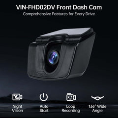 VINLAND FHD 1080P On-Dash DVR Camera Real-Time Recording VIN-FHD02DV