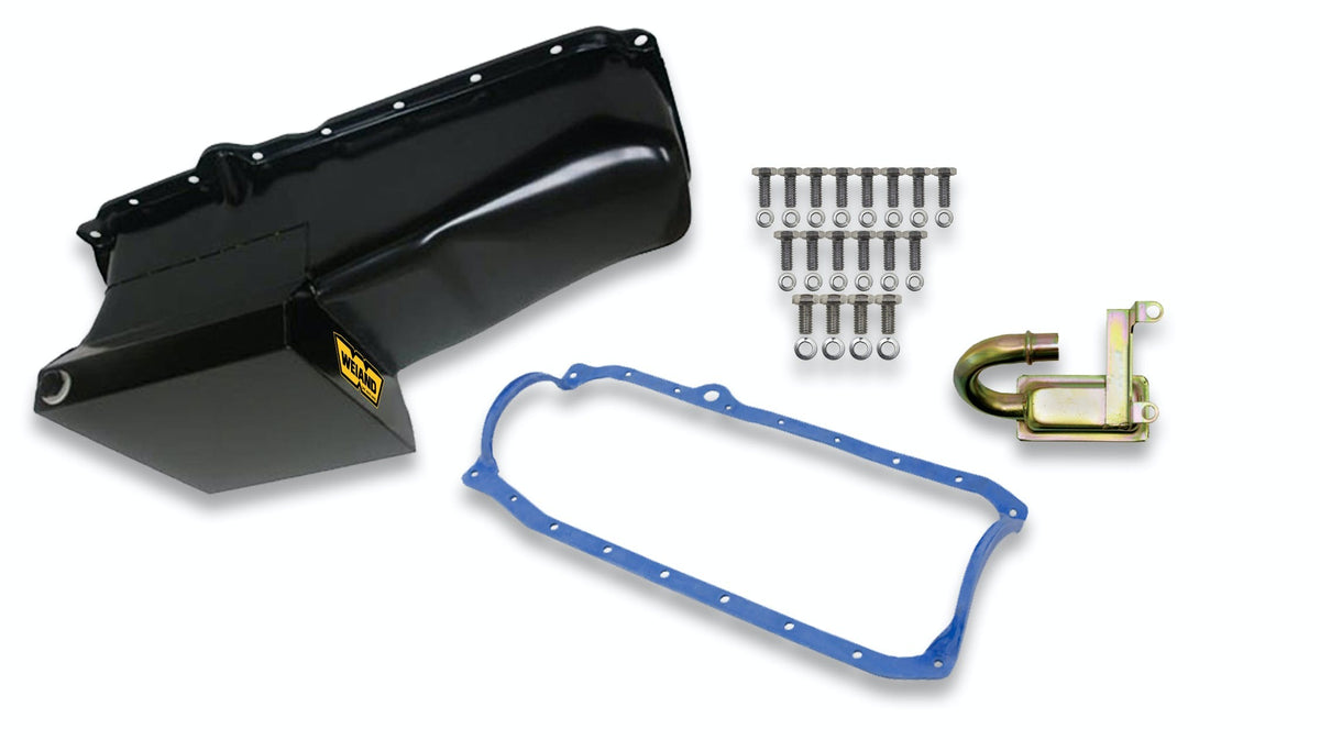 Weiand 5004WND OIL PAN KIT 7QT BLACK FINISH 80/85 SBC (