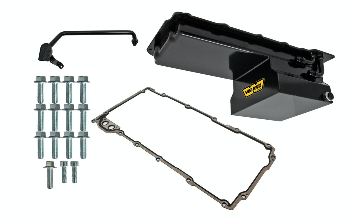 Weiand 5028WND OIL PAN KIT 7QT BLACK FINISH GM LS ENGIN