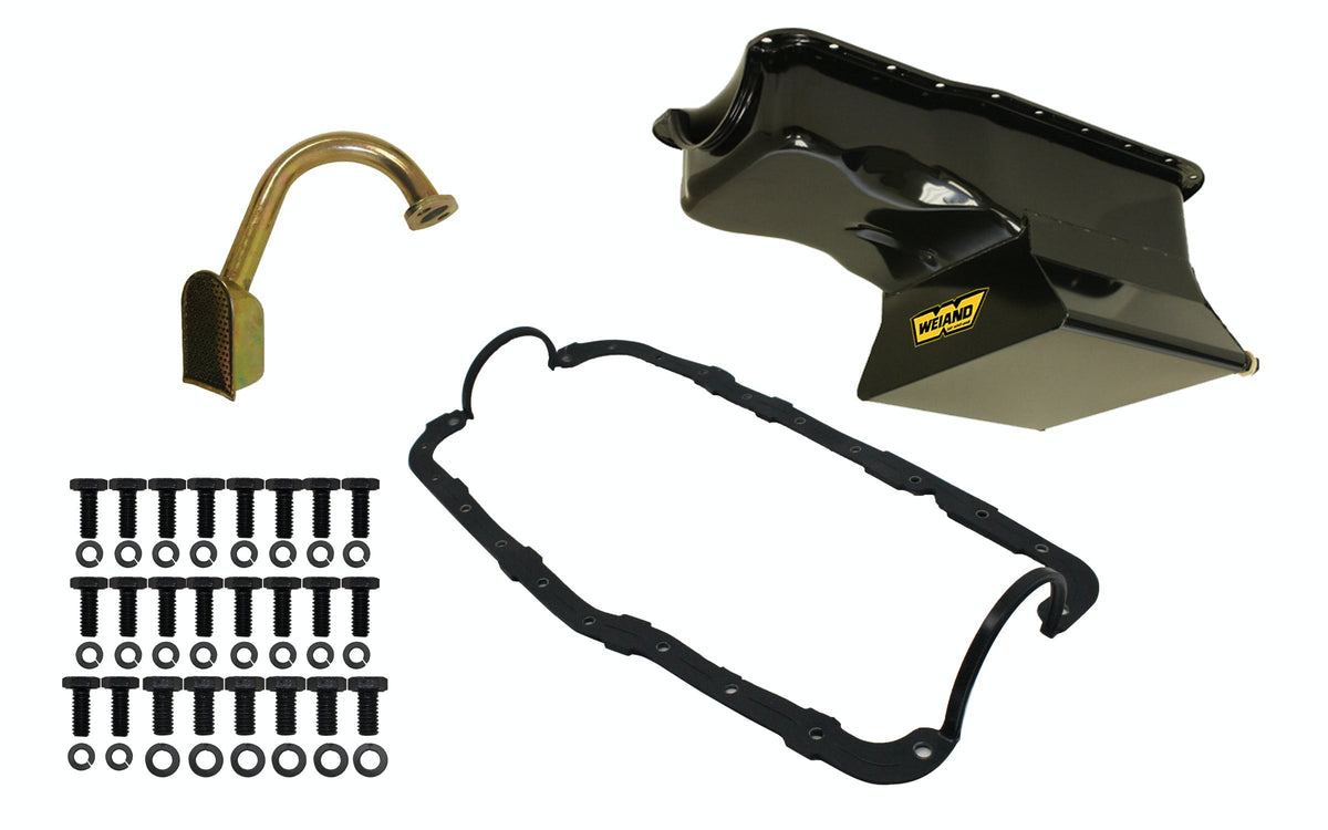Weiand 5036WND OIL PAN KIT 7QT BLACK FINISH 65/87 351W