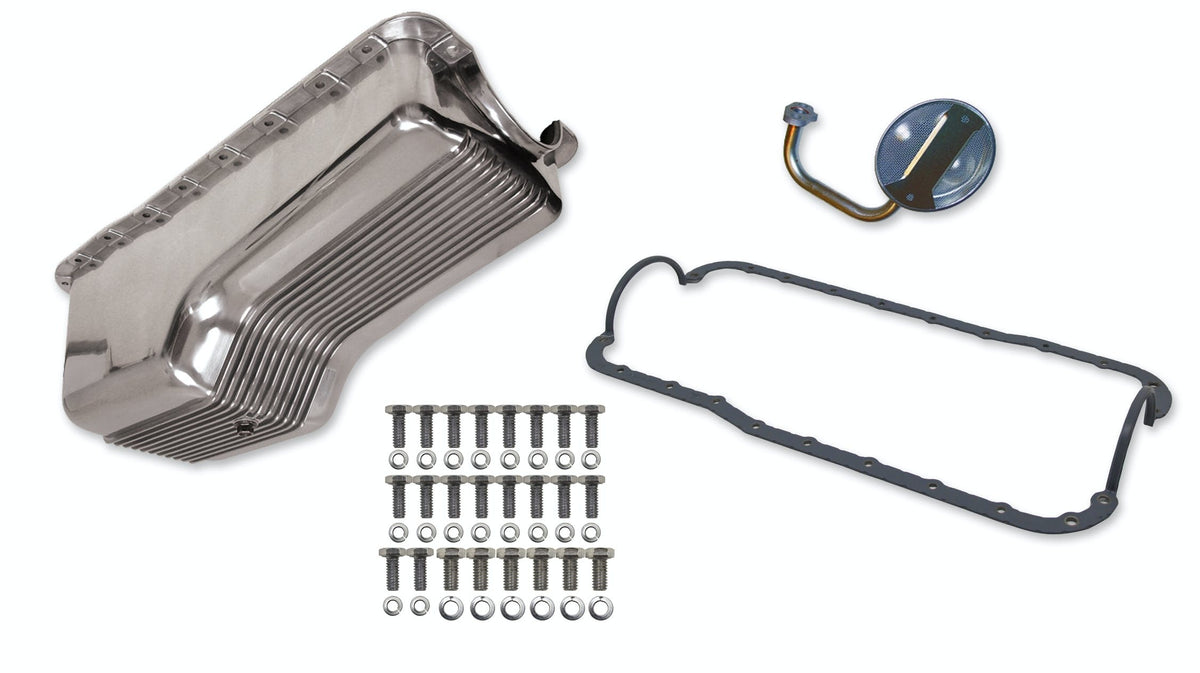 Weiand 6524FWND ALUM OIL PAN KIT POL SBF FINNED
