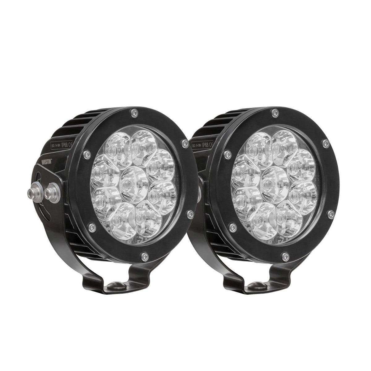 Westin Automotive 09-12007B-PR LED Auxiliary Light 4.75 inch Round Flood with 3W Osram (Set of 2)