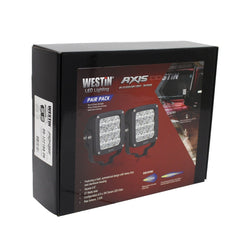 Westin Automotive 09-12219A-PR LED Auxiliary Light 4.5 inch x 4.5 inch Square Spot with 3W Osram (Set of 2)