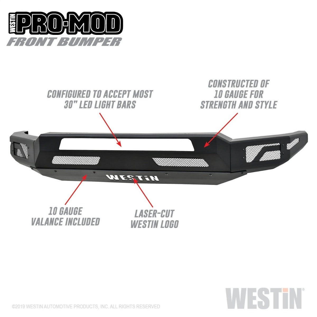 Westin Automotive 58-41065 Pro-Mod Front Bumper Textured Black