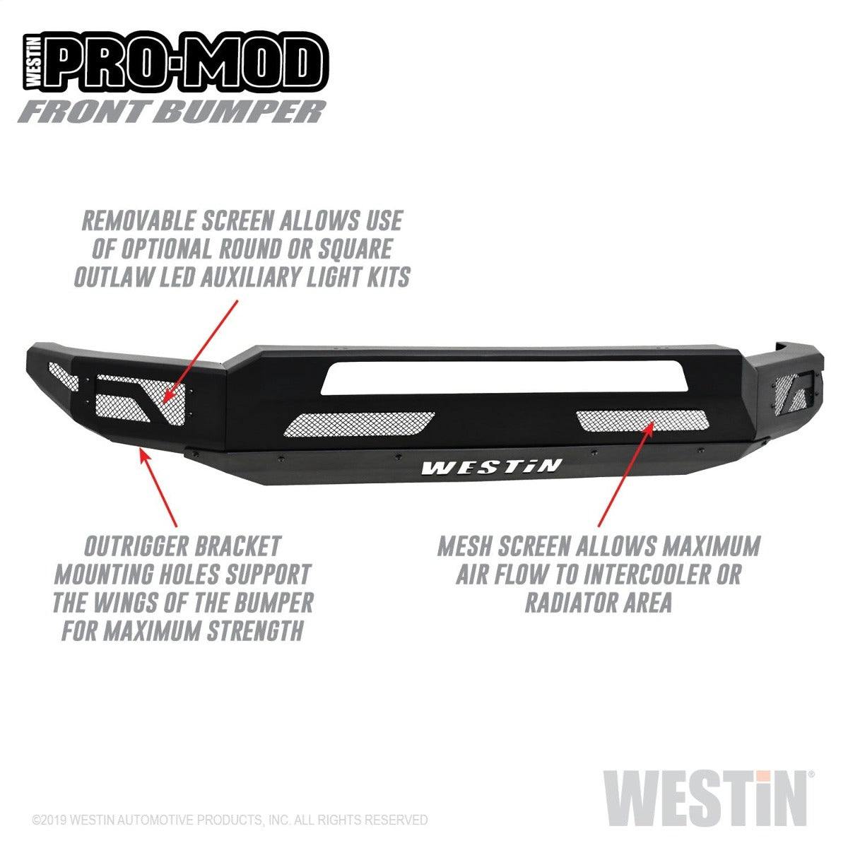 Westin Automotive 58-41065 Pro-Mod Front Bumper Textured Black