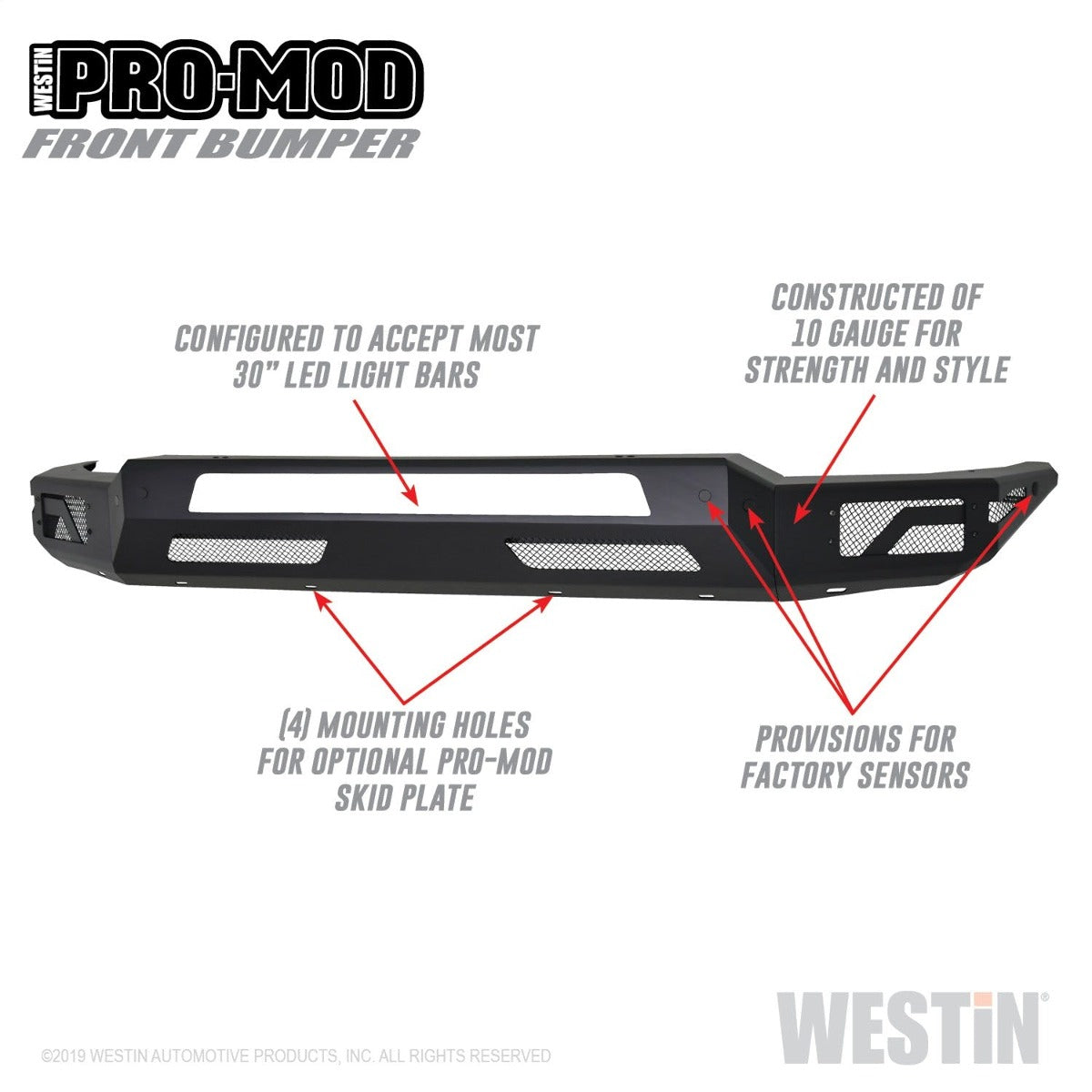 Westin Automotive 58-41075 Pro-Mod Front Bumper Textured Black