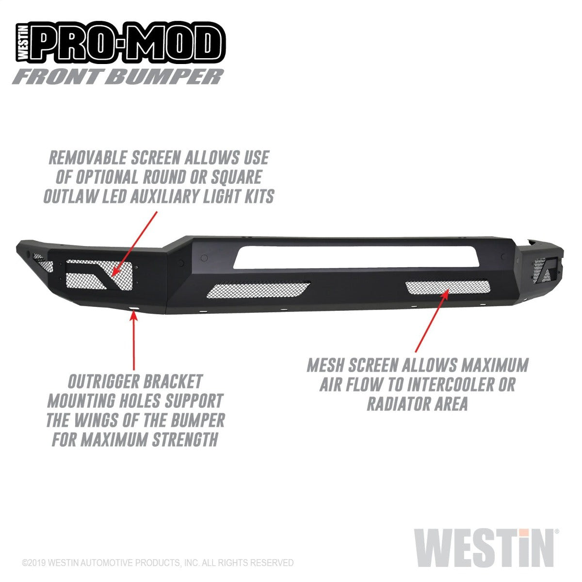 Westin Automotive 58-41075 Pro-Mod Front Bumper Textured Black