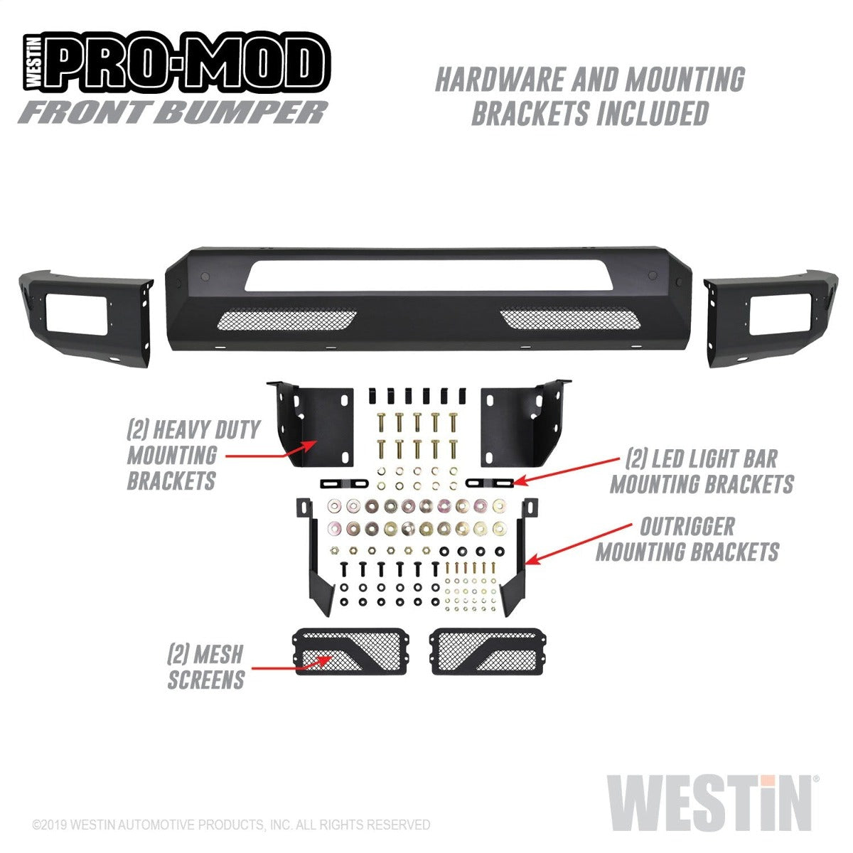 Westin Automotive 58-41075 Pro-Mod Front Bumper Textured Black