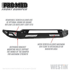 Westin Automotive 58-41195 Pro-Mod Front Bumper Textured Black