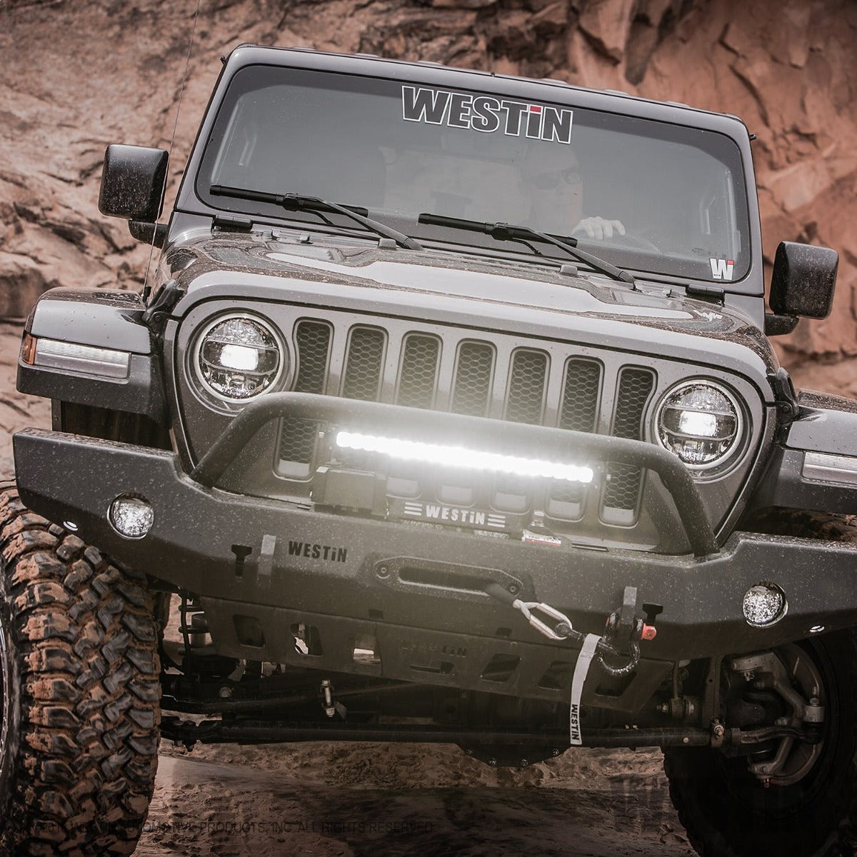 Westin Automotive 59-80115 WJ2 Full Width Front Bumper with Bull Bar Textured Black