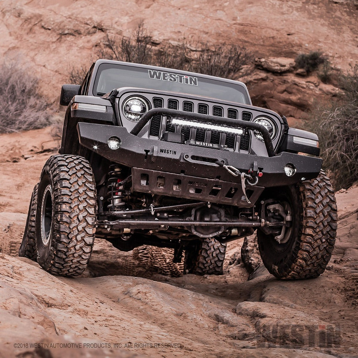 Westin Automotive 59-80115 WJ2 Full Width Front Bumper with Bull Bar Textured Black