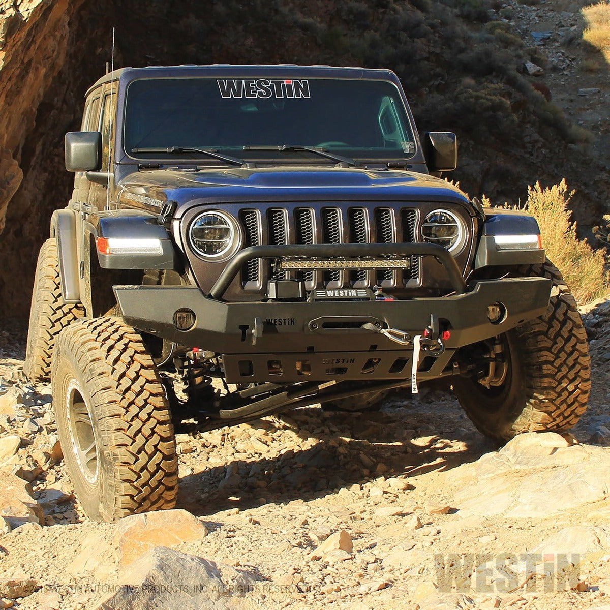 Westin Automotive 59-80115 WJ2 Full Width Front Bumper with Bull Bar Textured Black