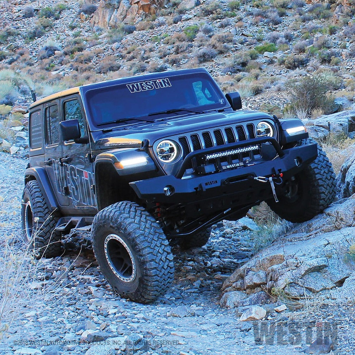 Westin Automotive 59-80115 WJ2 Full Width Front Bumper with Bull Bar Textured Black