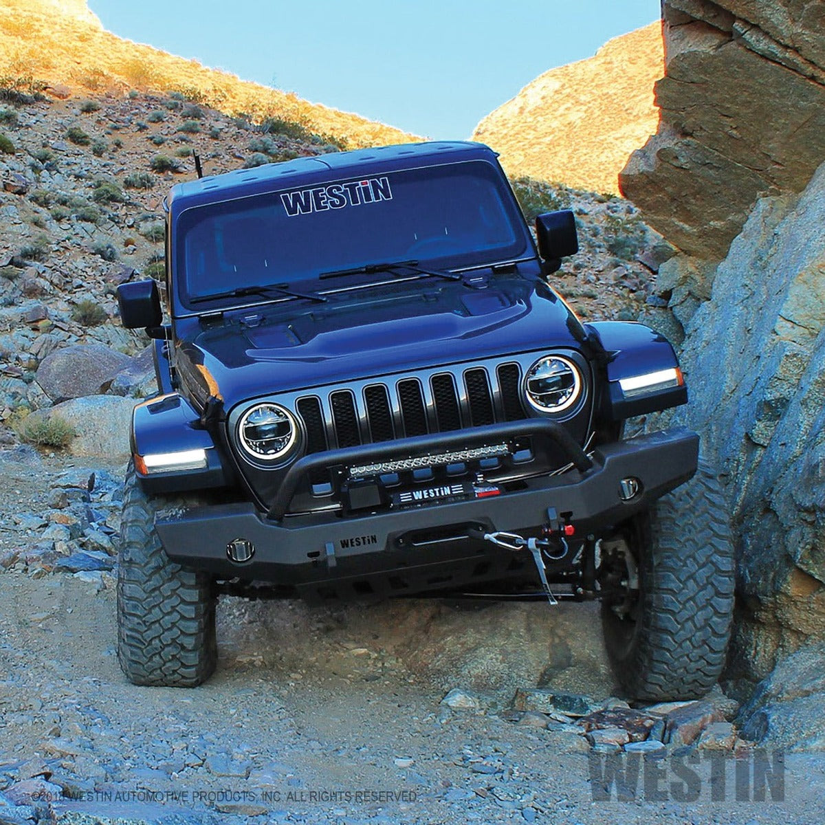 Westin Automotive 59-80115 WJ2 Full Width Front Bumper with Bull Bar Textured Black