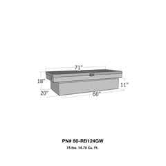 Westin Automotive 80-RB124GW Gull Wing Lid Full Size Standard Overall Dims: 71x20x18 Base Dims: 60x20x11