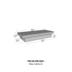 Westin Automotive 80-RB155FL Full Lid Mid Size/Down Size XOver LB and SB wide and shallow Overall Dims: 62x27x13