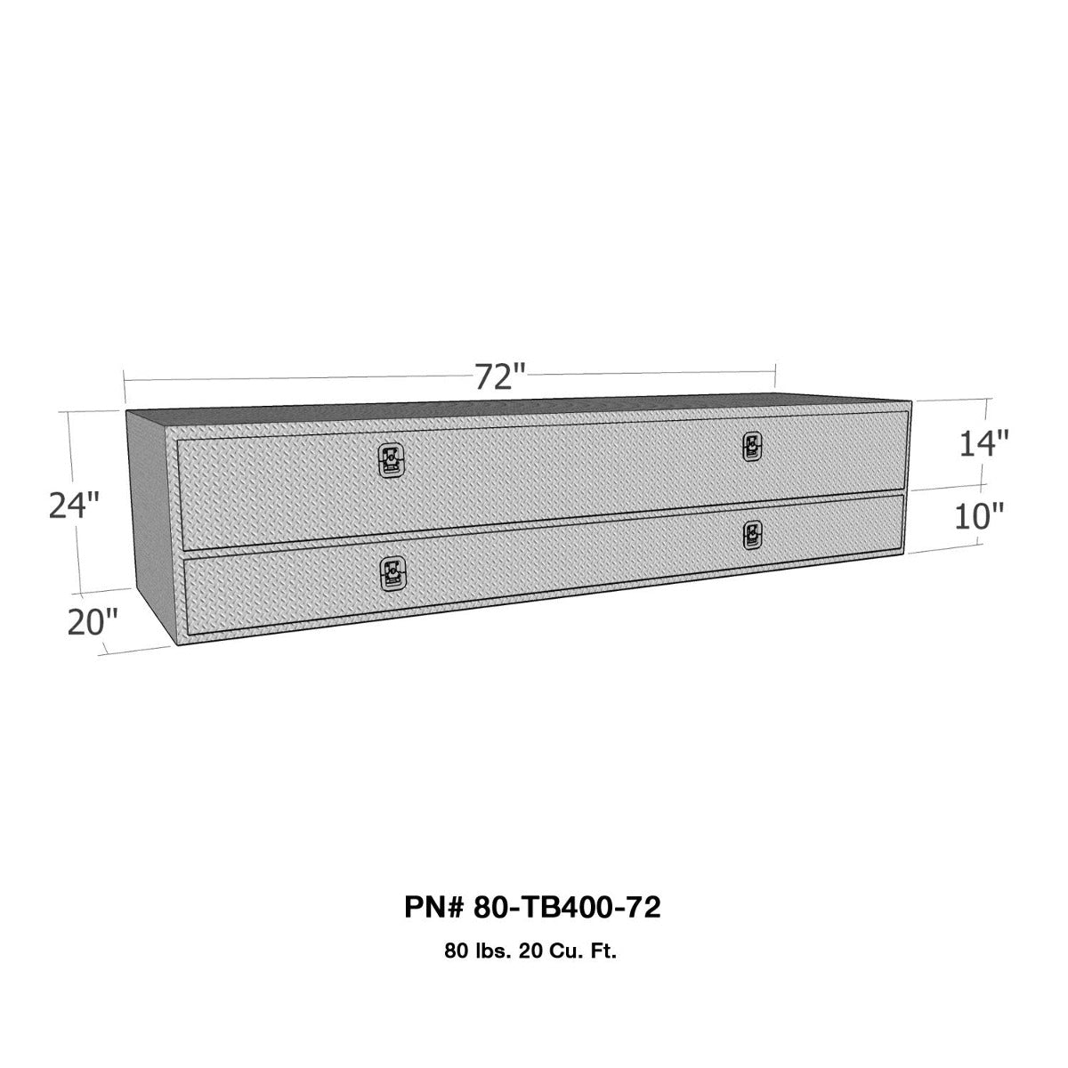 Westin Automotive 80-TB400-72 High Cap 72in Stake Bed Contractor TopSider w/ Doors Overall Dims: 72x20x24