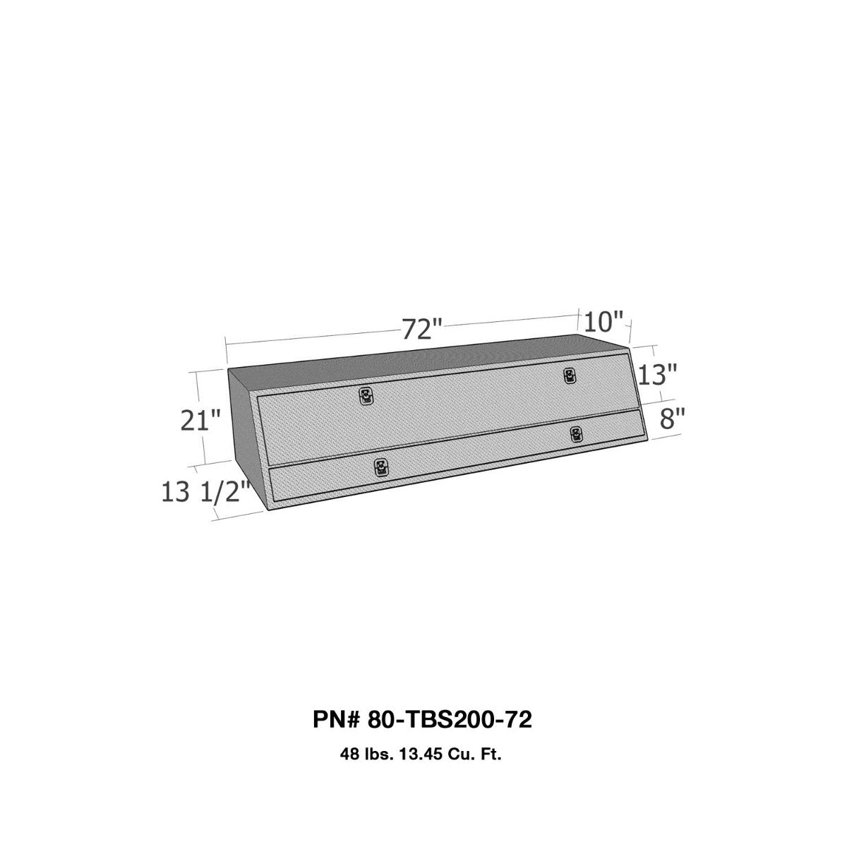 Westin Automotive 80-TBS200-72 Contractor TopSider 72in w/ Doors Overall Dims: 72x13.5x21