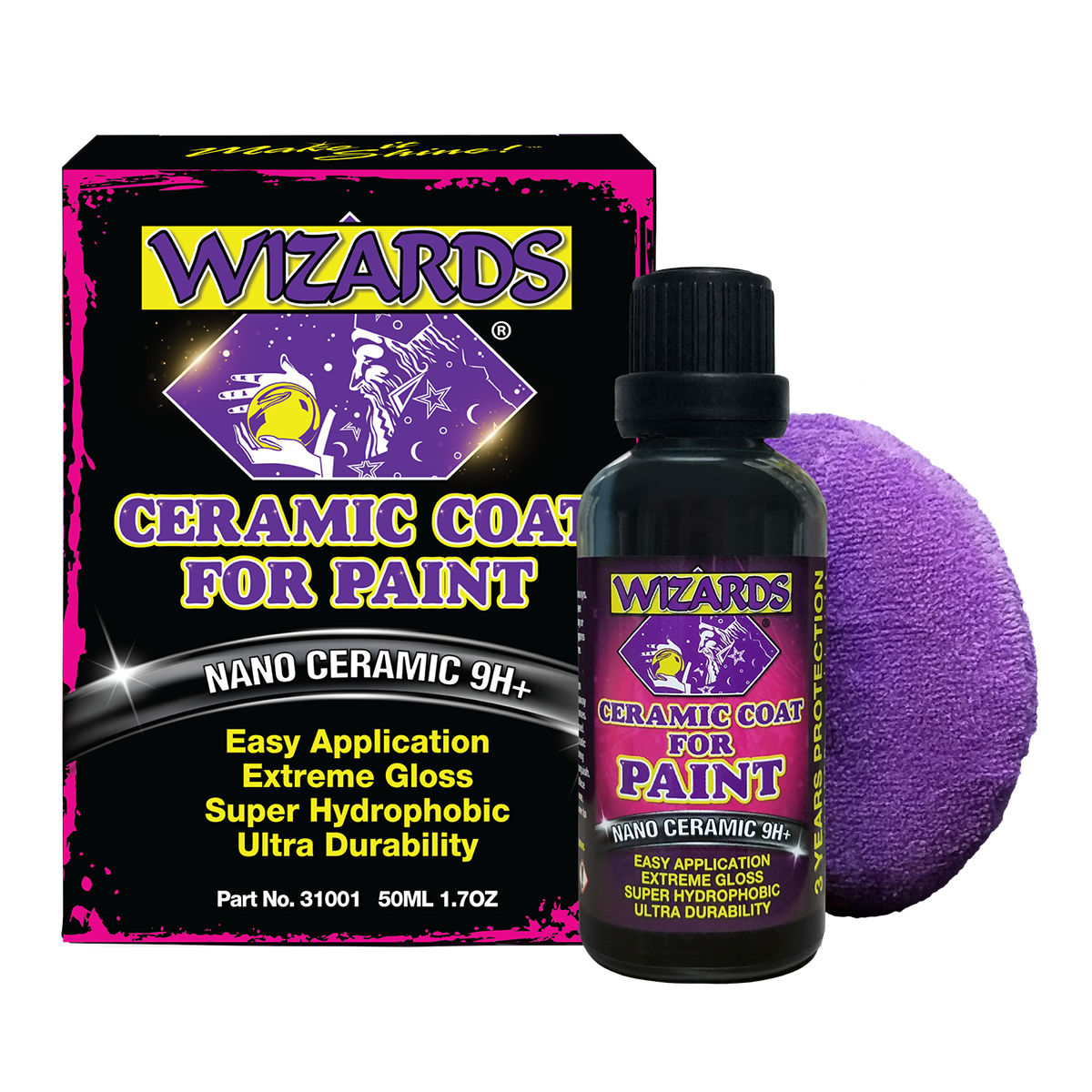 Wizards Products - Nano Ceramic Coat for Paint, 1.7 oz 50ML - 31001