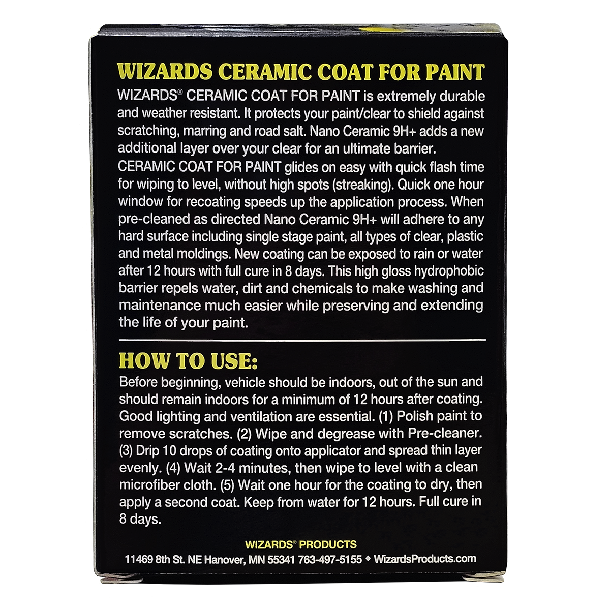 Wizards Products - Nano Ceramic Coat for Paint, 1.7 oz 50ML - 31001