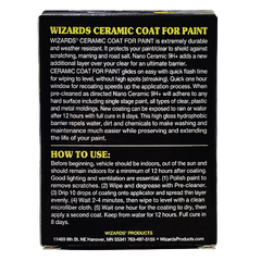 Wizards Products - Nano Ceramic Coat for Paint, 1.7 oz 50ML - 31001