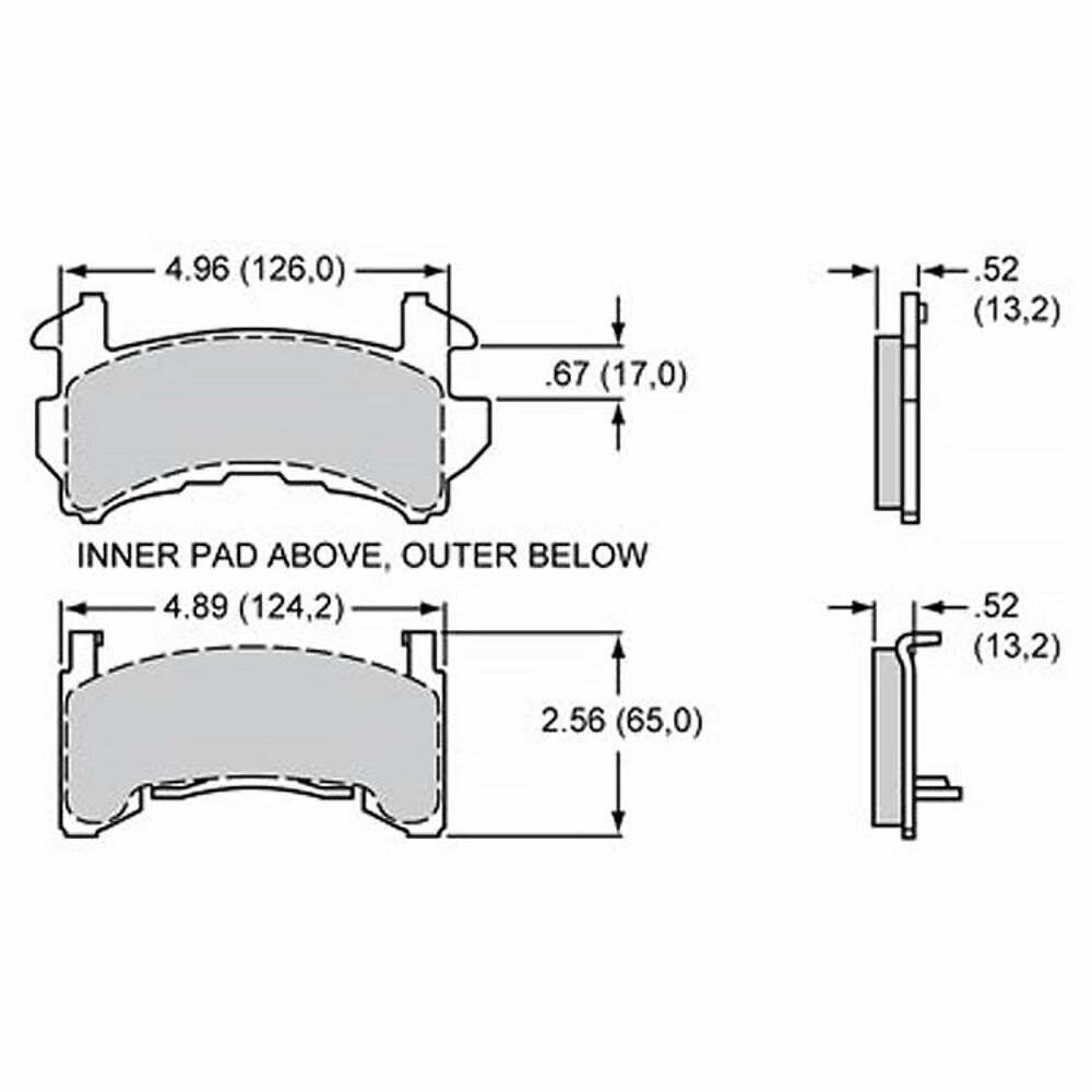 Wilwood Brakes PAD,D154C,GM-METRIC,POLYMATRIX,AXLE SET 15C-4420K