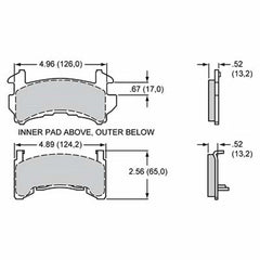 Wilwood Brakes PAD,D154C,GM-METRIC,POLYMATRIX,AXLE SET 15C-4420K