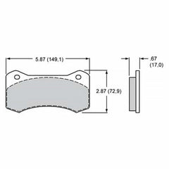 Wilwood Brakes PAD,6617H,AERO,POLYMATRIX,AXLE SET 15H-9979K
