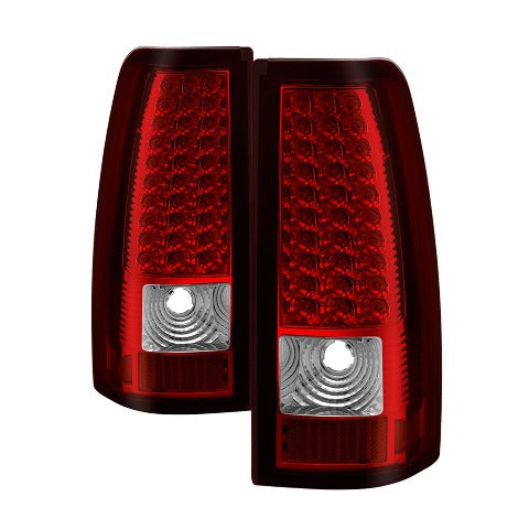 XTUNE POWER 5008831 Chevy Silverado 1500 2500 3500 99 02 GMC Sierra 1500 2500 3500 99 06 and 2007 Sierra Classic LED Tail Lights Red Clear