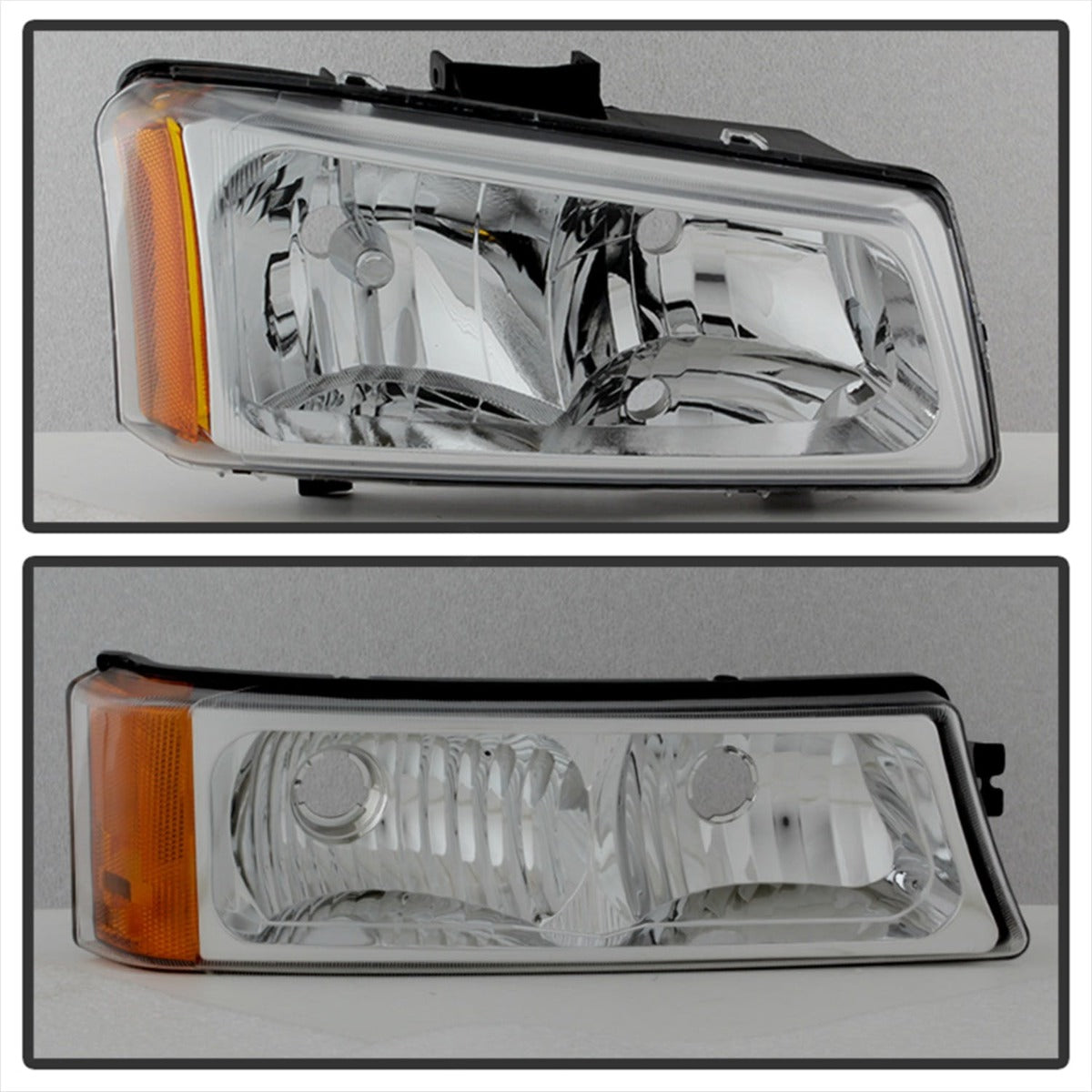 XTUNE POWER 5064912 Chevy Silverado 1500 2500 3500 03 06 Chevy Silverado 1500HD 03 07 Chevy Silverado 2500HD 03 06 Crystal Headlights with Bumper Lights Chrome