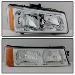 XTUNE POWER 5064912 Chevy Silverado 1500 2500 3500 03 06 Chevy Silverado 1500HD 03 07 Chevy Silverado 2500HD 03 06 Crystal Headlights with Bumper Lights Chrome