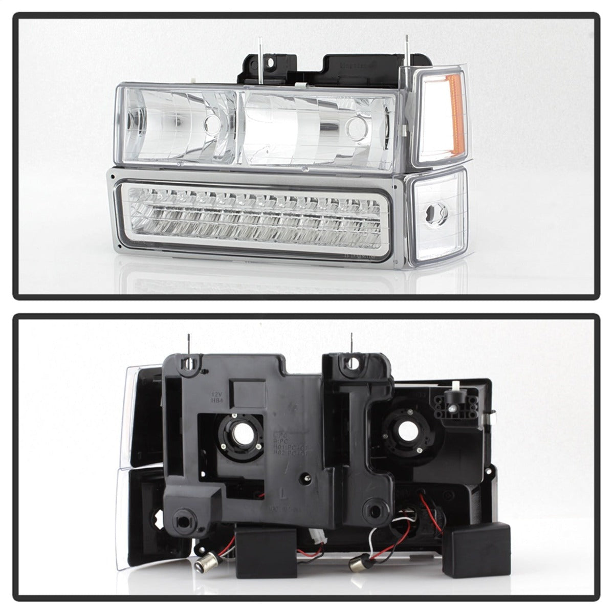 XTUNE POWER 5069559 94 98 Chevy C K C 10 1500 2500 3500 92 99 Tahoe 92 99 Suburban 94 98 Silverado 92 94 Blazer Full Size (Will Not Fit Seal Beam Headlights) Corner LED Bumper Headlights Chrome
